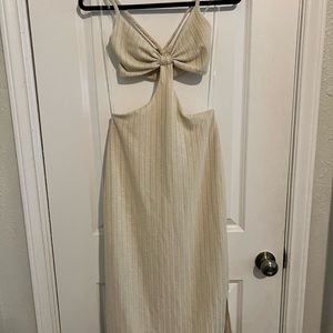 Revolve off white cut out midi dress